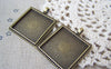 Accessories - 6 Pcs Of Antique Bronze Square Cabochon Base Pendants Match 25mm Cameo A4494