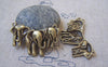 Accessories - 6 Pcs Of Antique Bronze Three Elephants Walking Together Pendants Charms 25x44mm A4949