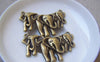 Accessories - 6 Pcs Of Antique Bronze Three Elephants Walking Together Pendants Charms 25x44mm A4949