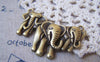 Accessories - 6 Pcs Of Antique Bronze Three Elephants Walking Together Pendants Charms 25x44mm A4949