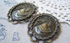Accessories - 6 Pcs Of Antique Bronze Twisted Coil Lady Pendant Charms 39x49mm A4807