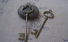 Accessories - 6 Pcs Of Antique Bronze Two Hole Key Charms 23x75mm A4834