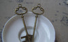 Accessories - 6 Pcs Of Antique Bronze Two Hole Key Charms 23x75mm A4834