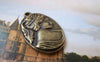 Accessories - 6 Pcs Of Antique Bronze Victorian Lady Oval Pendant Charms 20x28mm A690