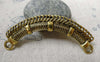 Accessories - 6 Pcs Of Antique Gold  Multiple Loops Curved Bar Connectors  14x69mm A6008