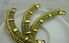 Accessories - 6 Pcs Of Antique Gold  Multiple Loops Curved Bar Connectors  14x69mm A6008