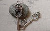 Accessories - 6 Pcs Of Antique Silver 3D Crown Key Charms 15x54mm A6046