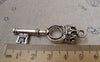 Accessories - 6 Pcs Of Antique Silver 3D Crown Key Charms 15x54mm A6046