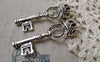 Accessories - 6 Pcs Of Antique Silver 3D Crown Key Charms 15x54mm A6046