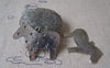 Accessories - 6 Pcs Of Antique Silver Double Sided Star Horse Charms 32x42mm A5313