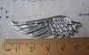 Accessories - 6 Pcs Of Antique Silver Feather Wing Charms Pendants 22x54mm A3235