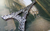Accessories - 6 Pcs Of Antique Silver Huge Eiffel Tower Charms Pendants Double Sided 35x68mm A1658