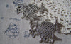 Accessories - 6 Pcs Of Antique Silver Huge Flat Bird Cage Pendants Charms 51x55mm A5745