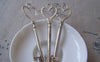 Accessories - 6 Pcs Of Antique Silver HUGE Heart Key Pendants Charms 22x84mm A4148