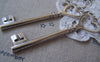 Accessories - 6 Pcs Of Antique Silver HUGE Heart Key Pendants Charms 22x84mm A4148