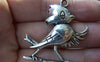 Accessories - 6 Pcs Of Antique Silver Lovely Bird Pendants Charms 40x41mm A833