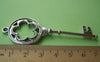 Accessories - 6 Pcs Of Antique Silver Lovely Flower Key Charms Pendants 25x75mm A1248
