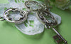 Accessories - 6 Pcs Of Antique Silver Lovely Flower Key Charms Pendants 25x75mm A1248