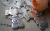 Accessories - 6 Pcs Of Antique Silver Lovely Girl Charms 25x38mm A1541