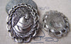 Accessories - 6 Pcs Of Antique Silver Lovely Lace Lady Pendant 39x49mm A1362