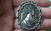 Accessories - 6 Pcs Of Antique Silver Lovely Lace Lady Pendant 39x49mm A1362