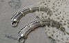 Accessories - 6 Pcs Of Antique Silver Multiple Loops Curved Bar Connectors 14x69mm A6108