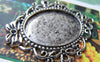 Accessories - 6 Pcs Of Antique Silver Oval Bow Tie Cameo Base Pendants Tray Match 24x33mm Cabochon A2961