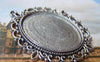 Accessories - 6 Pcs Of Antique Silver Oval Cameo Base Pendants Tray Match 30x40mm Cabochon A2850