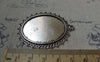 Accessories - 6 Pcs Of Antique Silver Oval Cameo Base Pendants Tray Match 30x40mm Cabochon A6201