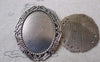 Accessories - 6 Pcs Of Antique Silver Oval Cameo Base Pendants Tray Match 30x40mm Cabochon A7026