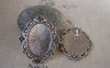 Accessories - 6 Pcs Of Antique Silver Oval Cameo Base Settings Pendant Match 18x25mm Cabochon A5428