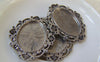 Accessories - 6 Pcs Of Antique Silver Oval Cameo Base Settings Pendant Match 18x25mm Cabochon A5428