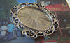 Accessories - 6 Pcs Of Antique Silver Oval Cameo Base Settings Pendant Match 18x25mm Cabochon A5428