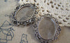Accessories - 6 Pcs Of Antique Silver Oval Cameo Base Settings Pendant Match 18x25mm Cabochon A5428
