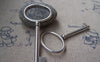 Accessories - 6 Pcs Of Antique Silver Oval Skeleton Key Charms Pendants 30x64mm A1250