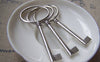 Accessories - 6 Pcs Of Antique Silver Oval Skeleton Key Charms Pendants 30x64mm A1250