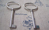 Accessories - 6 Pcs Of Antique Silver Oval Skeleton Key Charms Pendants 30x64mm A1250