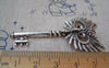 Accessories - 6 Pcs Of Antique Silver Owl Key Pendants Charms 28x56mm A1842