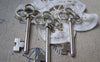 Accessories - 6 Pcs Of Antique Silver Plum Flower Skeleton Key Pendants Charms 23x54mm A1232