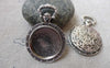 Accessories - 6 Pcs Of Antique Silver Pocket Watch Round Base Pendants Match 19.5mm Cabochon A6674
