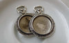 Accessories - 6 Pcs Of Antique Silver Pocket Watch Round Base Pendants Match 19.5mm Cabochon A6674