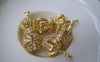 Accessories - 6 Pcs Of Gold Plated Brass Filigree 3D Crown Charms 13x19mm A5018