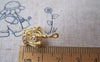 Accessories - 6 Pcs Of Gold Plated Brass Filigree 3D Crown Charms 13x19mm A5018