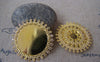 Accessories - 6 Pcs Of Gold Tone Brass Filigree Flower Round Bases Match 25mm Cameo A4488