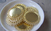 Accessories - 6 Pcs Of Gold Tone Brass Filigree Flower Round Bases Match 25mm Cameo A4488