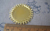 Accessories - 6 Pcs Of Gold Tone Brass Filigree Flower Round Bases Match 25mm Cameo A4488