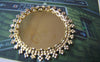 Accessories - 6 Pcs Of Gold Tone Brass Filigree Flower Round Bases Match 25mm Cameo A4488