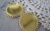 Accessories - 6 Pcs Of Gold Tone Brass Filigree Flower Round Bases Match 25mm Cameo A4488