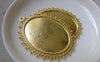 Accessories - 6 Pcs Of Gold Tone Oval Cameo Base Settings Match 30x40mm Cabochon A6092