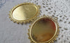 Accessories - 6 Pcs Of Gold Tone Oval Cameo Base Settings Match 30x40mm Cabochon A6092